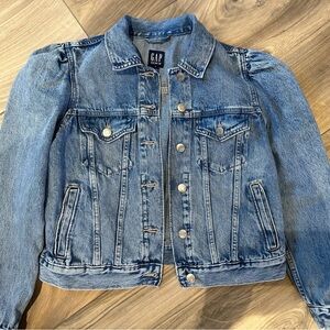 GAP Light Blue Denim puff sleeve cropped Jacket M